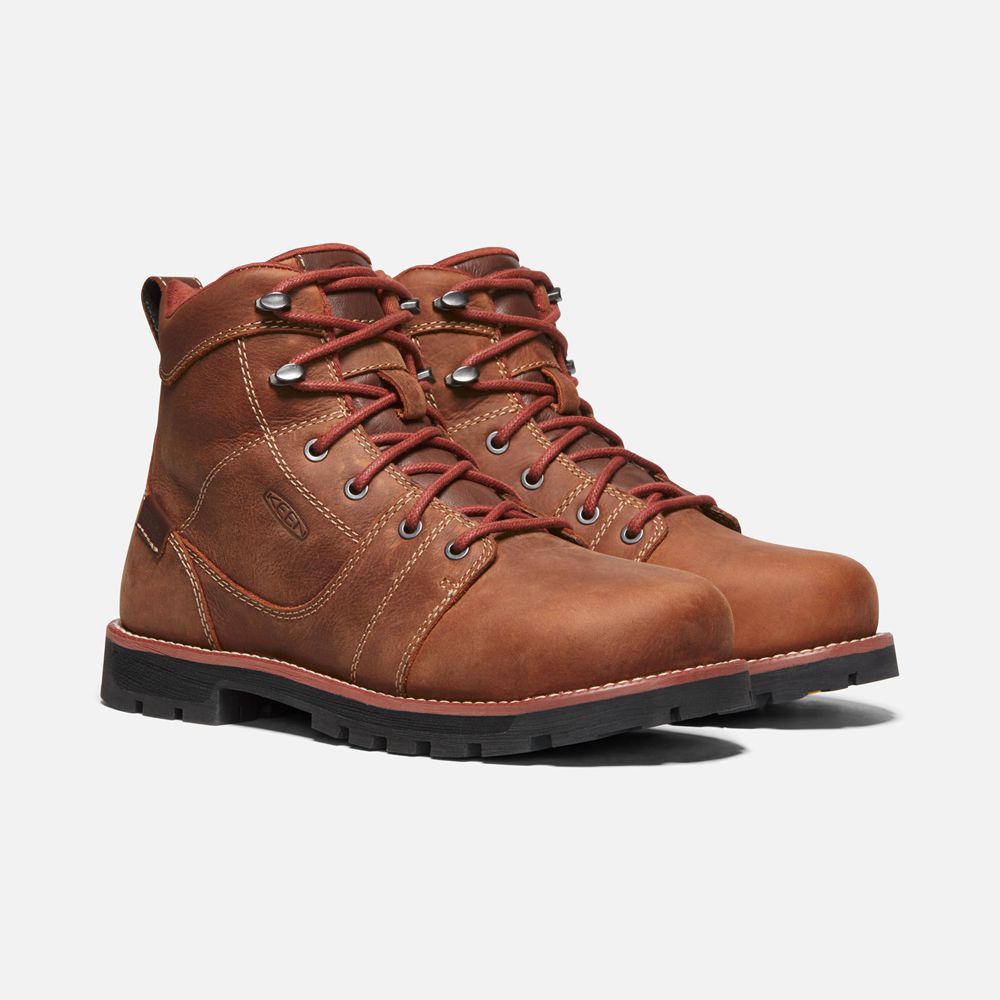 Keen Trekking Bot Kadın Kahverengi - Seattle 6\" Waterproof (Aluminum Toe) - Türkiye PEOF64079